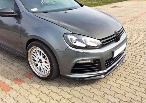 Md - vw golf mk6 r 08-12 abs plastic glossy cupra look front bumper lip splitter