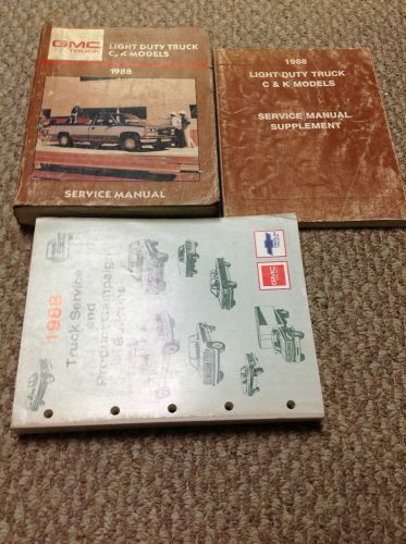 1988 gmc c/k models sierra jimmy 1500 truck light service shop repair manual set