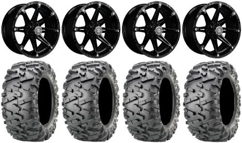 Madjax element blk wheels 12&#034; (3+3) 23x10-12 bighorn 2.0 tires ez-go &amp; club car