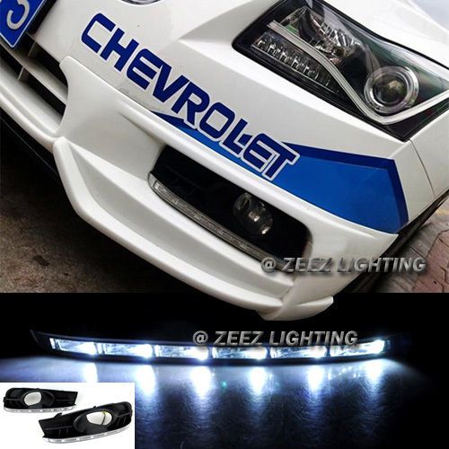 Exact fit led daytime running light drl lamp kit chevy cruze with fog 09 - 14 #e