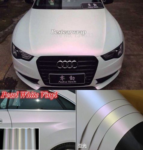 Full roll - matte pearl white chameleon vinyl car wrap sticker decal air free