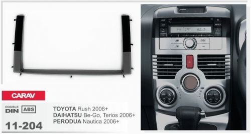 Carav 11-204 2din car radio kit toyota rush 06+ / daihatsu be-go, terios 06+