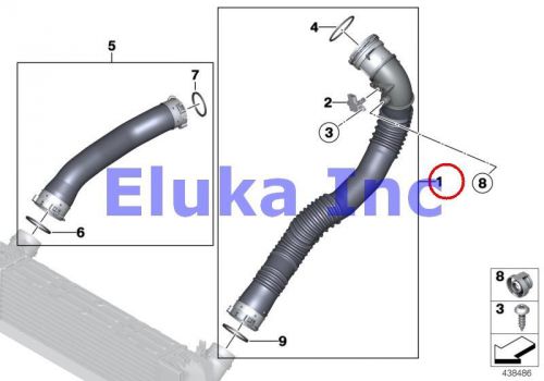 Bmw genuine intercooler intake muffler charge air induction tract f10 f10n 091