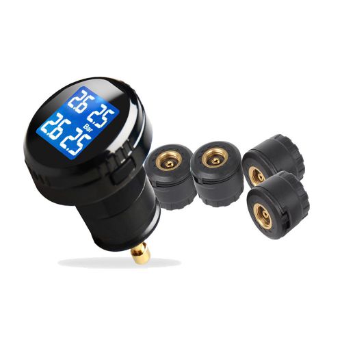 Auto car tire pressure monitoring system lcd display tpms w/ 4 external sensors