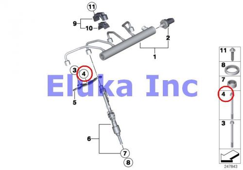 3 x bmw genuine cylinder fuel injection housing ventilation flange screw m7x90 b