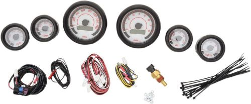 Dakota digital mvx-8604-wr-k gauge 6pk wht/red blk