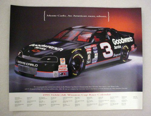 1995 chevrolet monte carlo / dale earnhardt #3 nascar poster -  original