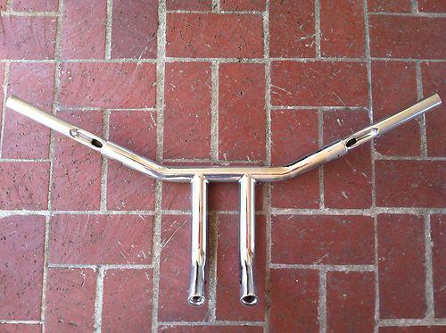 Chubby's wild 1 drag handlebar with riser 8 inch chrome for harley-davidson