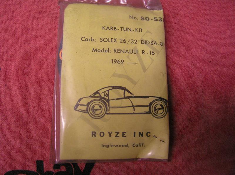 Renault r-16 carb over haul kit  solex 26/32didsa-8, man by royze look