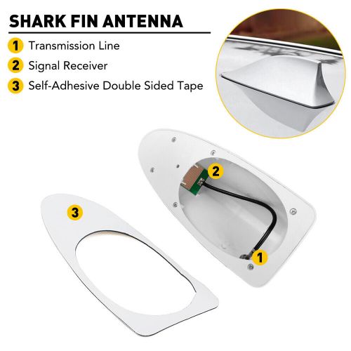 Silver shark fin car roof antenna radio fm/am signal aerial accessories