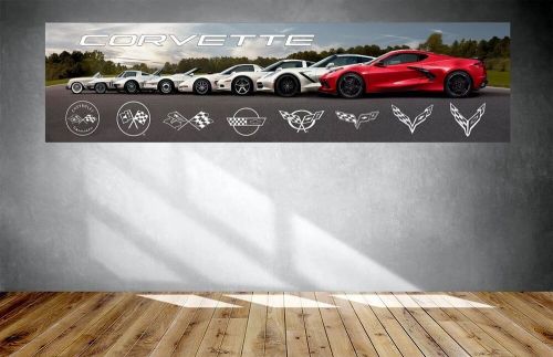 Chevrolet corvette generation 2x8 ft flag / banner garage mane cave wall decore