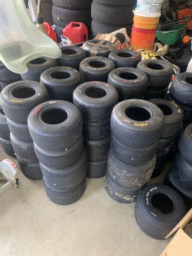 Good used set of 4 mg sh red racing go kart tires 2  7.10/11x5 and 2 4.60-10x5