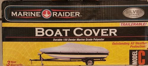 Marine raider model c boat cover fits 15ft-18.5ft fishing boats 150 denier - new