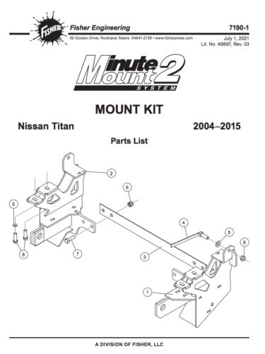 7190-1 fisher plow mount 2004-2015 nissan titan