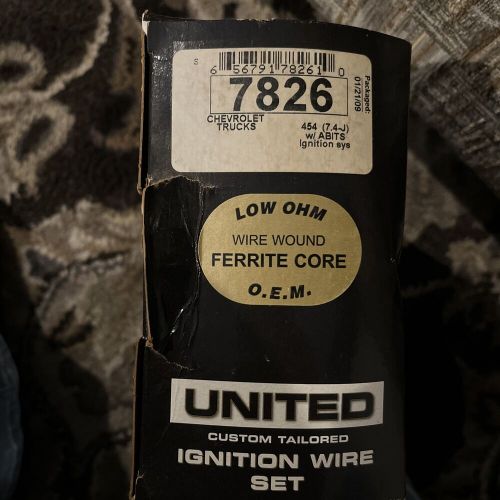 Spark plug wire set-vin: j united ignition wire 7826