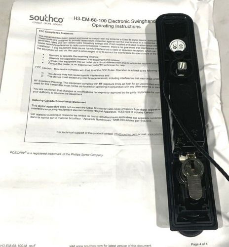 Southco electronic swing handle h3-em-68-100