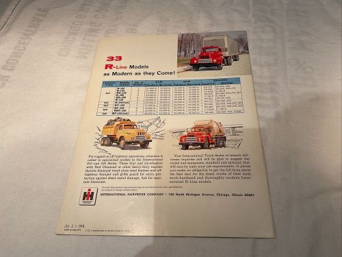 International harvester r-line heavy duty  6 cylinder truck brochure