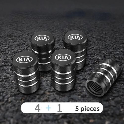 5pcs car tire valve stems cap knurling style tire valve cap aluminum for kia