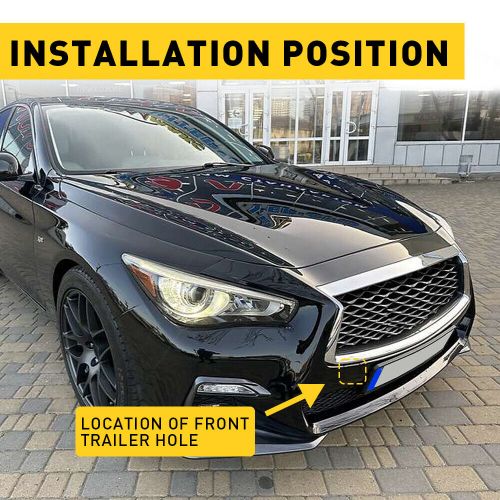 For infiniti q50 2018-2020 front bumper tow hook eye cover 622a1-6hh0a 2set