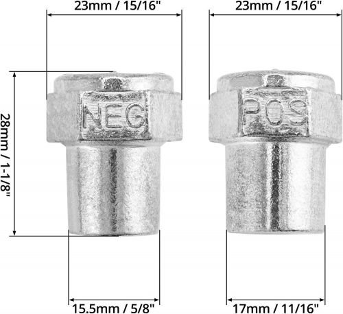 Qwork car positive negative battery post terminal, 2 pair zinc alloy 2 pairs