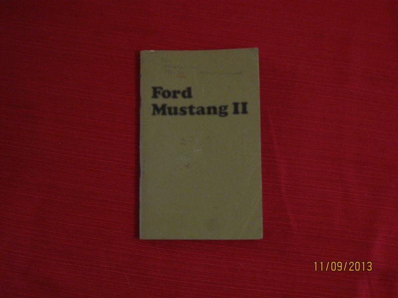 Ford mustang ii owner's guide