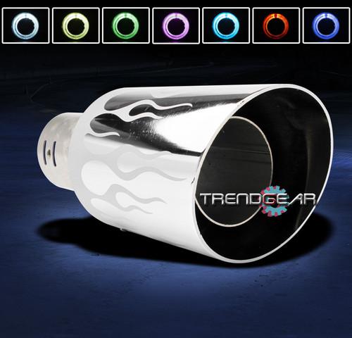 Universal 4" 7 color led exhaust muffler tip acura audi bmw cadillac chevy truck