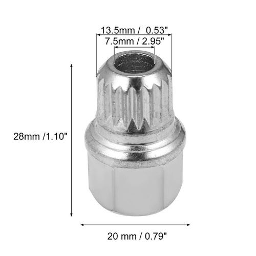 35/19pt hollow anti theft wheel lock lug nut removal key single custom  for