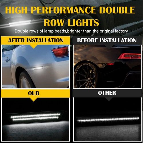 White led rear smoke side marker light fits 2010-2015 chevrolet car camaro parts