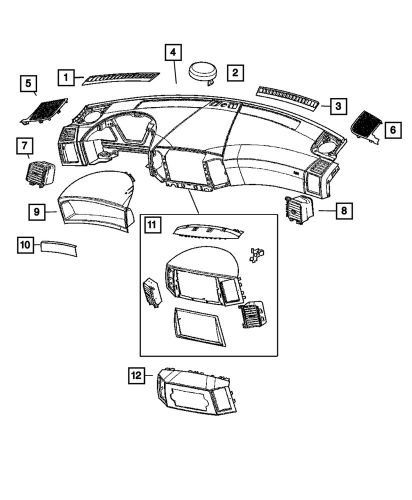 Genuine mopar instrument panel bezel 1ec941j8ac