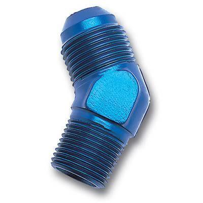 Russell 660100 fitting 45 degree -6 an male to 1/8" npt male aluminum blue each