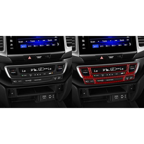 Red carbon fiber climate control panel cover for honda ridgeline passport pilot