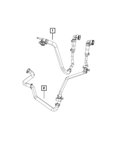 Genuine mopar heater return hose and tube 68280783ae