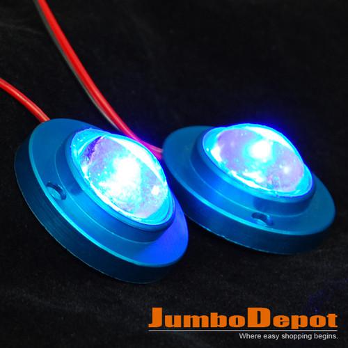 New blue bike motorcycle round  led decorative strobe flash adorn light lamp x 2