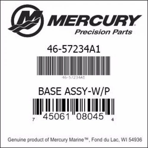 Quicksilver mercury 46-57234a1 water pump base assembly genuine oem nos