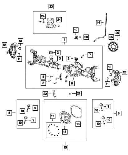 Genuine mopar front axle cover gasket 68391564aa