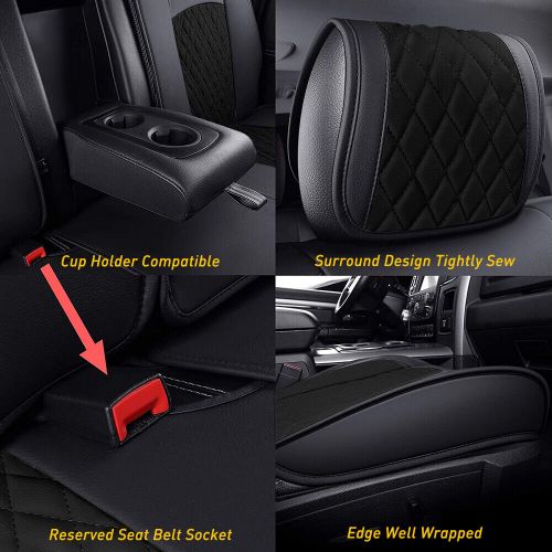 5 seat full set car seat cover leather front rear for ram 1500 2500 3500 2009-22