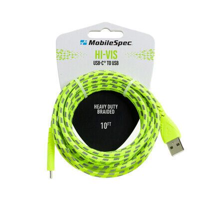 Mobile spec mb06733 usb charging cable   usb c to a cable, green, 10 ft., hi