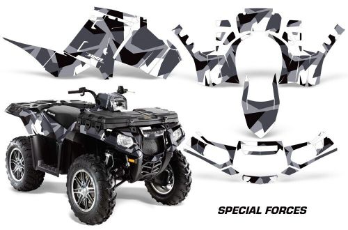 Graphics kit sticker decal wrap for polaris sportsman 850 11-13 spec forces silv