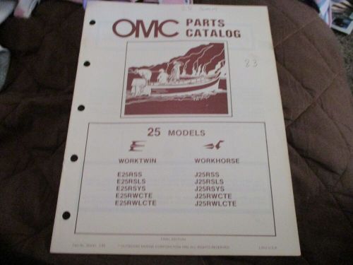 1983 omc evinrude johnson 25 hp worktwin workhorse outboard parts catalog manual