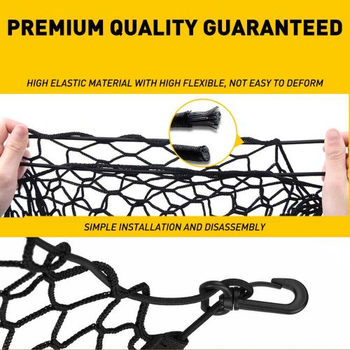 Trunk cargo net car nylon elastic mesh organizer truck suv universal 4 hook rear