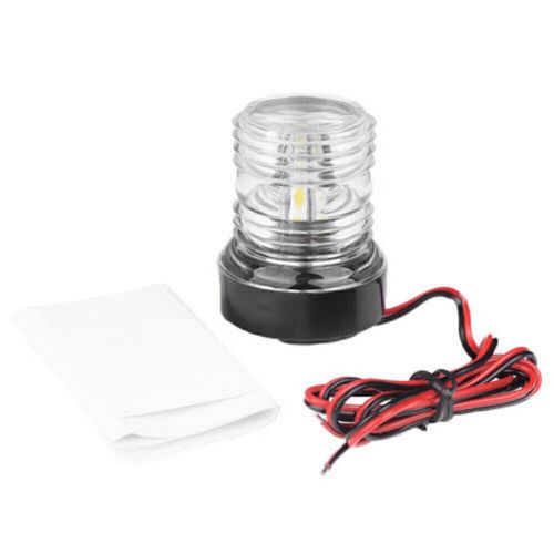 Marine boat yacht led 360° navigation light stern anchor 12v white all round new