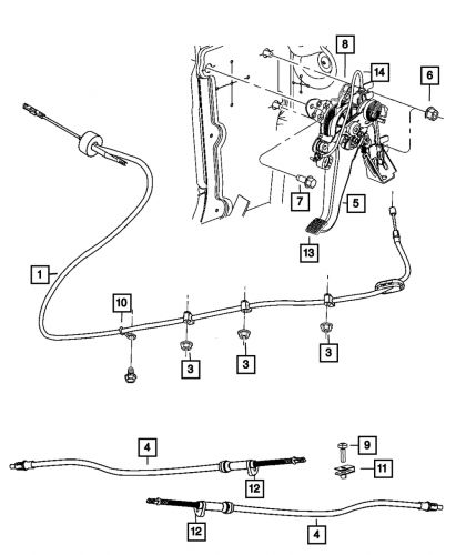 Genuine mopar parking brake cable left 68066095ae