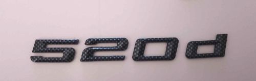 Carbon effect 520d car flat letter number rear trunk boot badge emblem for bmw