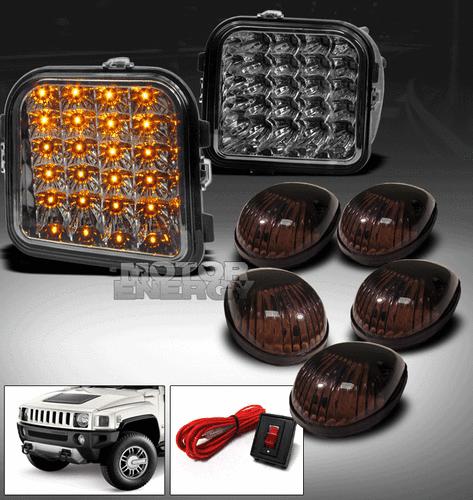 2006-2010 hummer h3 suv/2009+ h3t led smoke corner+5pcs cab roof running lights