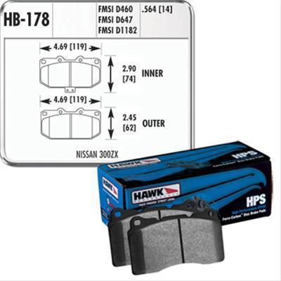 Hawk performance hps brake pads hb178f.564