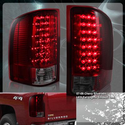 07-11 chevrolet silverado smoke housing red lens led altezza style tail lights