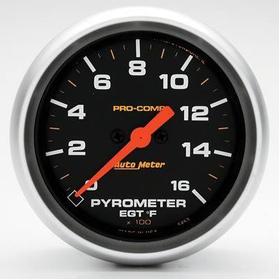 Autometer pro-comp electrical egt/pyrometer gauge 2 5/8" dia black face 5453