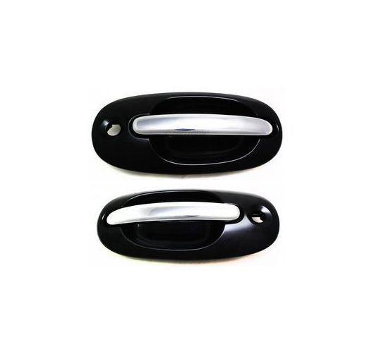 New front door handles exterior chrome blk pair set fits chrysler dodge plymouth