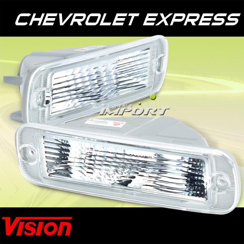 Chevy 96-02 express vision clear side marker signal lights lamps seal beam new