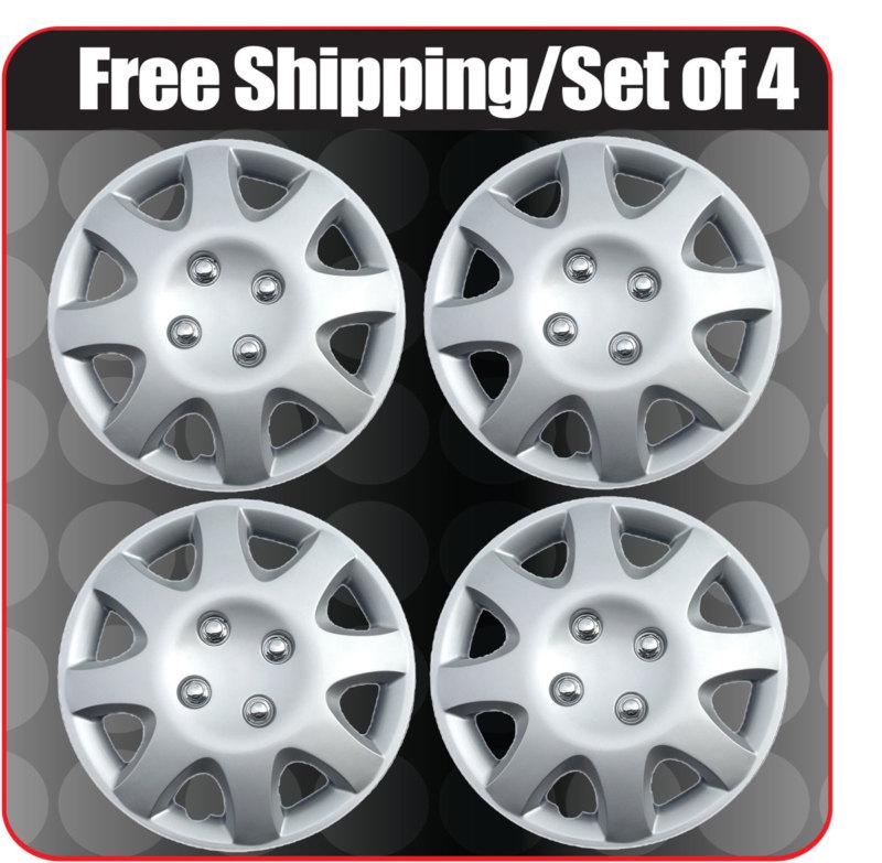 Honda civic style hub caps 13 inch silver abs wheel cover, set of 4